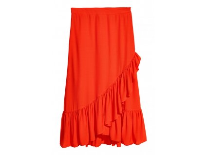 womens calf length flounced skirt orange hm orange skirts