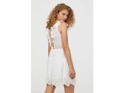 womens dress with eyelet embroidery white hm white dresses