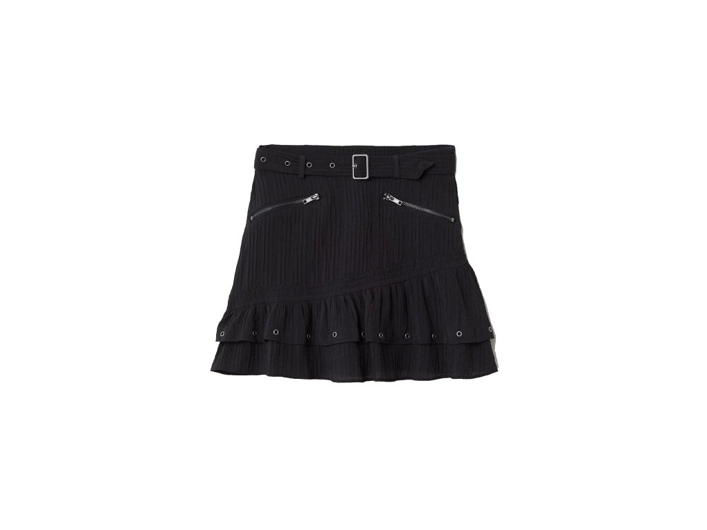 womens crinkled skirt with belt black hm black skirts 3 upravene