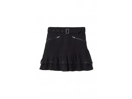 womens crinkled skirt with belt black hm black skirts 3 upravene
